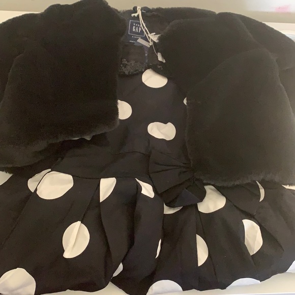 Children’s Place Black Dress with Polka Dot size 4 - Picture 2 of 3